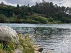 I went swimming in the river while we were in Lake Taupō!