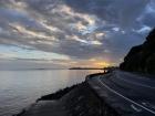 A lovely protected bike path at sunrise