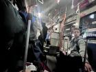 This is the inside of the local bus we clogged up with our bags.