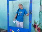 My first day back to school, 2025! (I hand painted the picture frame I'm holding)