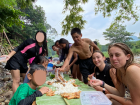Celebrating a birthday with my friend Sera with a boodle fight!