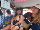 Even though I find "jeepney" rides bumpy, my friend Abi was able to take a quick nap no problem!