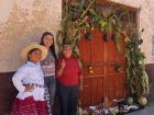 Some of my host family members and I in front of the finished project