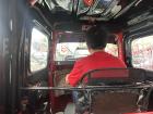 This is the inside of a mototaxi; they are very small and zip around in lots of traffic