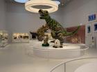 A dinosaur built out of LEGOS