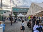 A backyard section behind the shrine altar had all of these tents set up