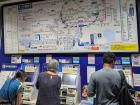A look at the Tokyo area train map above some ticket terminals