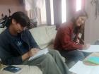 Me and my site mate (another volunteer who lives in the same city as me) during our second Mam class