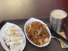 Dim Sum Rice Noodle Roll and Soy Sauce Fried Noodles