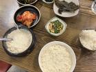 This is the meal I ate after I hiked back down the mountain. This is sundubu and banchan (side dishes) which is a soft tofu soup with side dishes.