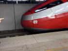 The train coming into station