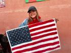 Holding the American flag at our cultural fair at my university