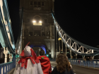 Casual walk on the Tower Bridge on Halloween 