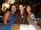 Waiting for our food with my friends Maddie and Jada