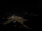 Croatia as seen from the airplane at nighttime
