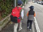 Jayson and his brother on their way to school!