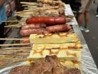 Churrasco, with steak, chicken and/or cheese on a stick