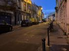 A French street at night.