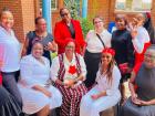 This is a photo of me with some teachers in my department (English department)