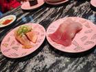 Salmon and tuna sushi are popular here