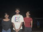 Late night at Marina Beach (left to right: Vaishnavi, me, Padma)