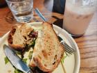 Brunch sandwich with bacon, egg, and cheese in Bondi Beach