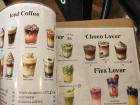 Fun and cute menu at a local cafe