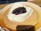 Buttermilk pancake with blackberry sauce