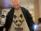 My friend DJ Panda showing off his clothing brand