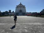 Chiang Kai-shek Memorial was busy with people waiting to see the "changing of the guards"