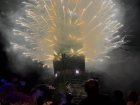Fireworks come out of all sides of Taipei 101