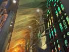 "La Sagrada Familia" stained glass in Barcelona, Spain