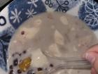 Another version of douhua with taro balls and red beans