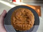 A moon cake my neighbor gave me to celebrate the Mid-Autumn Festival (a Chinese holiday)