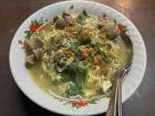 "Soto bakso" (a noodle soup with chicken or beef meatballs)