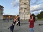 Visiting the leaning tower of Pisa