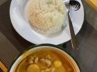 A delicious coconut curry and rice dinner