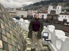 Standing on top of the Basilica and Convent of San Francisco in Quito... it's the oldest church in Ecuador and a great lookout point!
