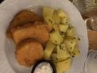 Fried cheese with tartar sauces and potatoes! A Czech comfort food