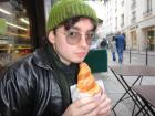 Me in Paris, holding the best croissant I've ever had 