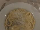 My yummy carbonara pasta I ordered at the Italian restaurant earlier this week