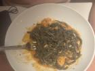 My friend ordered a yummy dish with shrimp, the noodles were squid ink noodles, they taste like normal spaghetti