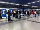 This is the metro in Madrid--look at how many people there are!