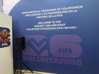 The welcome signage that marked the start of an unforgettable day at the World Cup volunteer tryouts