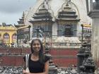 My first day in Nepal! Behind me is a buddha stupa in Kathmandu :) 