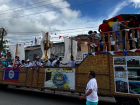 A Carnival float fashioned as a pirate ship
