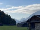 Some small wooden houses and huts built for farming in the Austrian Alps. Seen on our hike