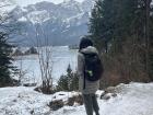 Me standing on the banks of the Eibsee and enjoying the view of the mountains.