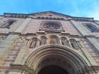 Speyer cathedral up close and looking up at the rosette window
