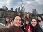 My friends, boyfriend and the Frankfurt skyline